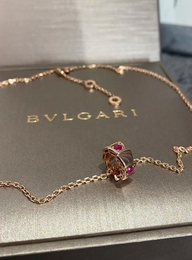 【公价3.67万】99新宝格丽红宝石限定蛇骨项链360659正品