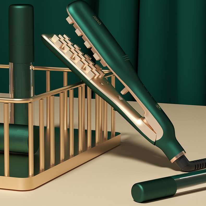 雷瓦8321迷你蛋蛋卷发棒卷头发大波浪水波纹便携夹板绿粉