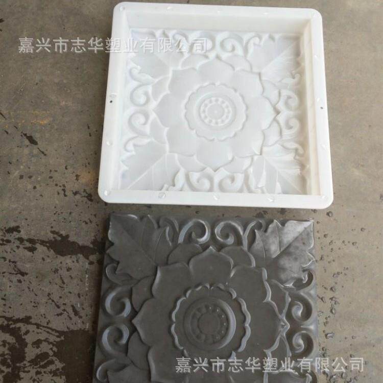 现货铺彩砖模墙具仿古地砖唐莲砖雕砖花砖水泥路砖塑料模PNP家具