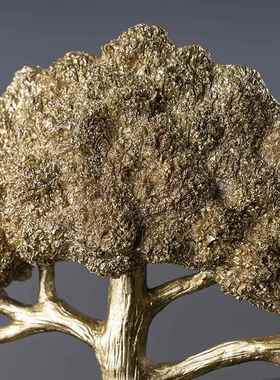 现代简书厅柜约桌YUB面招财饰树摆件招财家居客电视柜酒柜办公室