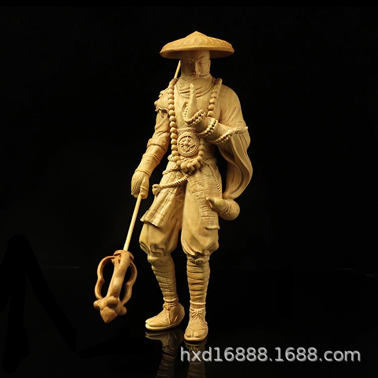 厂家黄杨木雕武僧工艺品工艺文玩把玩手把件收藏摆件