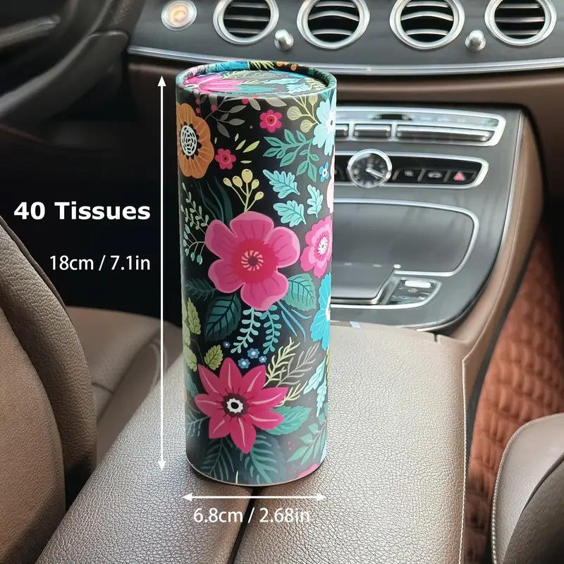 印花车载纸巾圆筒纸巾筒车内座式圆筒车纸巾桶