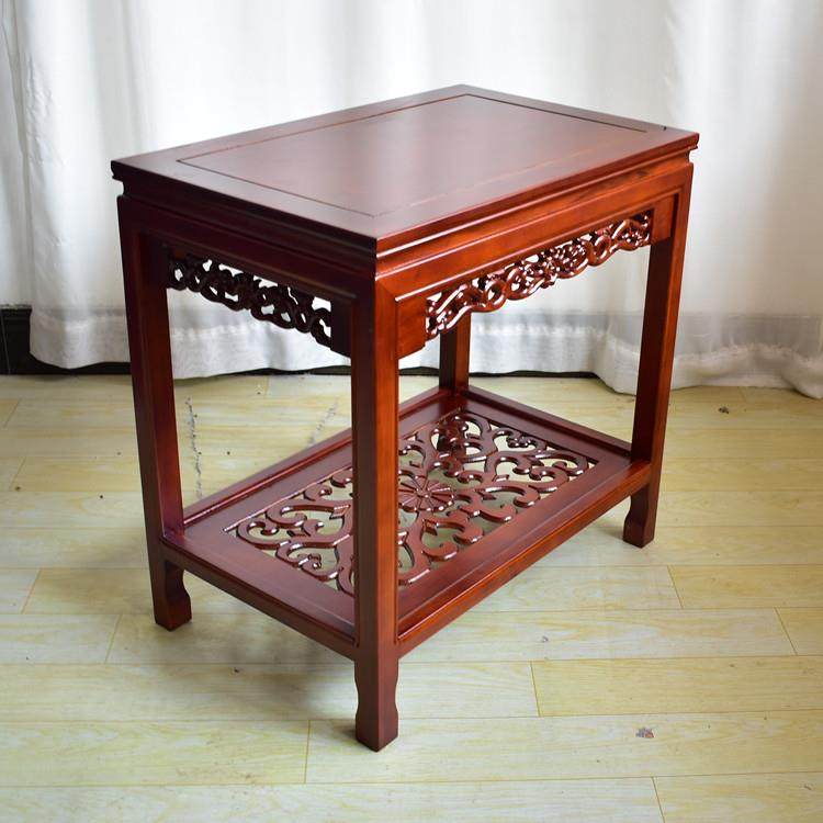 L简约实木花架鱼缸置架榆木中花几奇石客厅4A-10式落地中式物I架