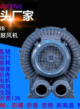 防爆压漩涡鼓风机RB-055真空吸附上料旋涡气泵4KW吹吸两用风机