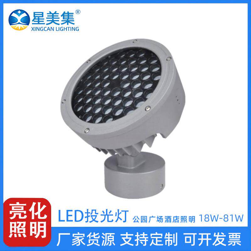 LED投射灯户外七彩带座景观酒店墙体聚光射灯18W 36W 48W 72W 81W