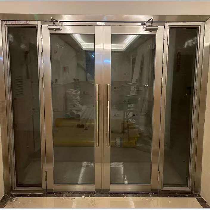 304不锈钢拉丝双开大玻璃防火门生产厂甲乙级烤漆单开防火玻璃门,五金/工具,防火阀,淘宝优惠券,粉丝福利购,淘宝优惠卷