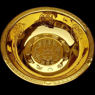 【金盆超市】结婚铜盆 金黄聚宝盆加厚金盆 纯铜盆 紫铜黄铜盆子