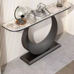 客厅代条案入靠墙窄桌端景台柜轻奢玄关桌ELI意式 现户简约岩板