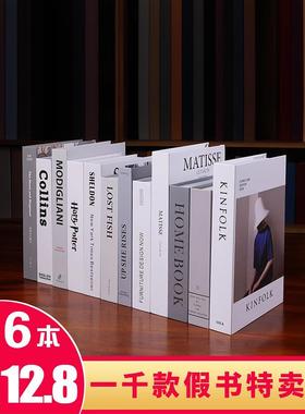 现代仿真书假书道具书装饰书家居创意小摆设客厅样板房装饰品摆件