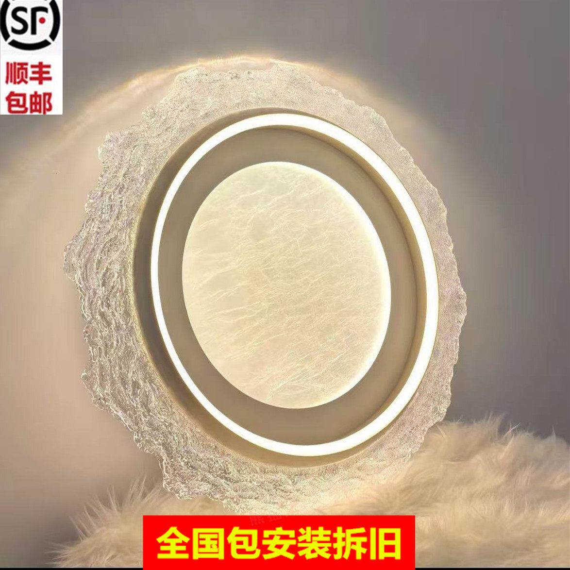 包安装主卧室吸顶灯2025新款意式极简现代简约轻奢房间灯圆形智能