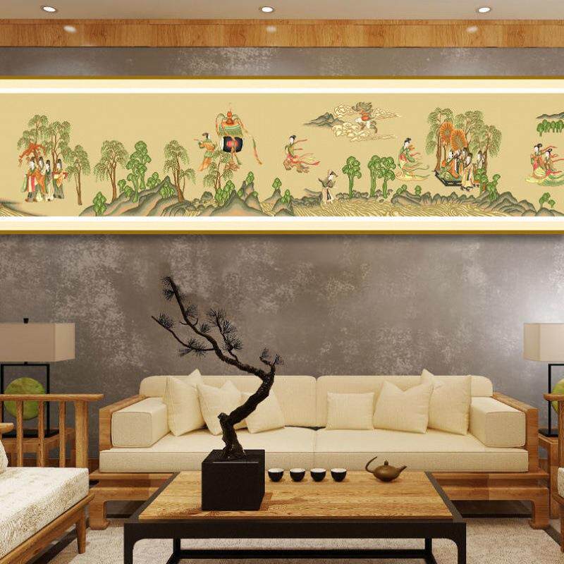 洛神赋十字绣线绣2024客厅古典中式新款古风挂画线绣手工自己绣