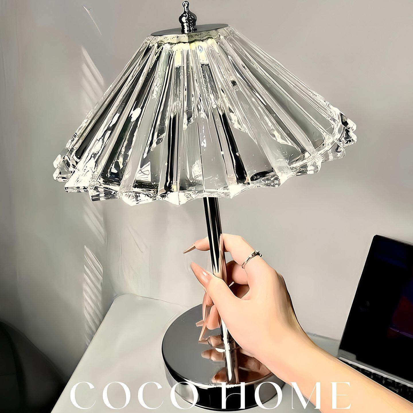 网红水晶装饰台灯卧室床头灯氛围LED小夜灯轻奢高级感2025年新款