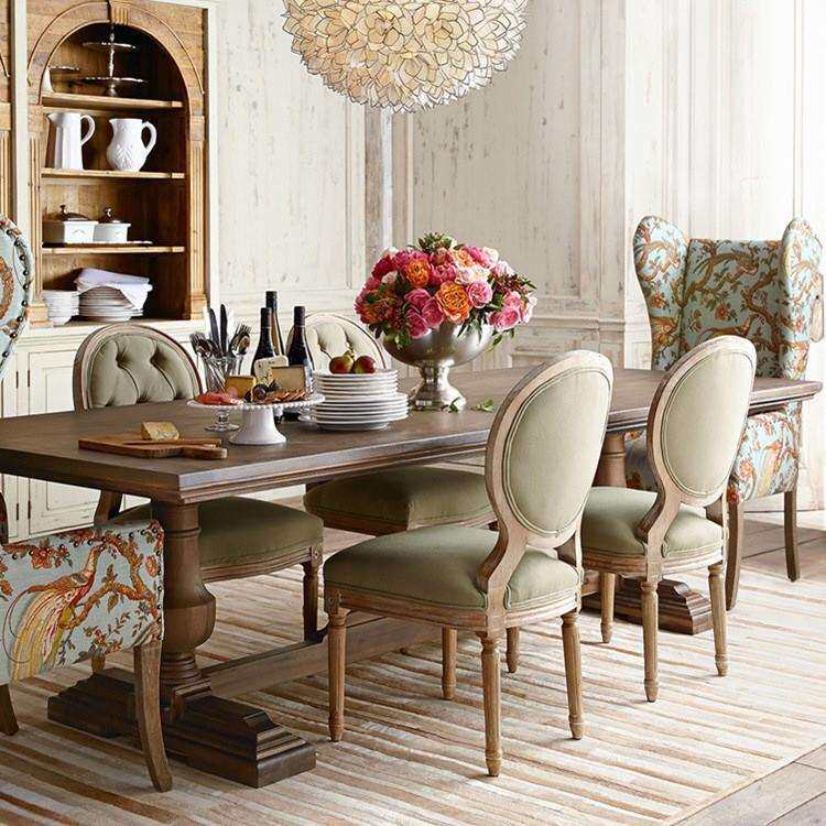 欧式复古美式餐桌做旧创意大板法式乡村长桌剧本杀休闲会客桌