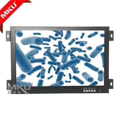 12寸宽屏触摸显示器VGAHDMI高清触控工业屏金属壳嵌入式触显