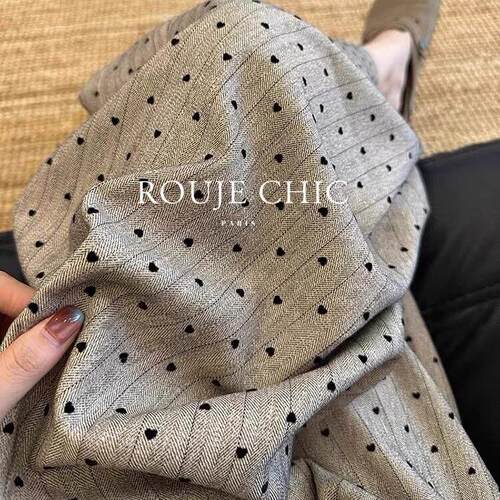法国rouje chic秋季条纹西装波点阔腿裤女法式慵懒松弛感休闲长裤