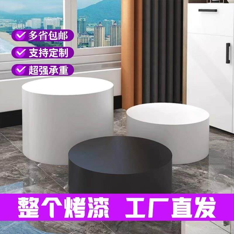 圆柱儿童拍照摄影道具烤漆展示台白色木墩子圆形底座摆件模特地台