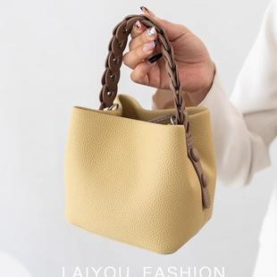 法国MK水桶包女2025新款高级感真皮手提小包包洋气百搭单肩斜挎包