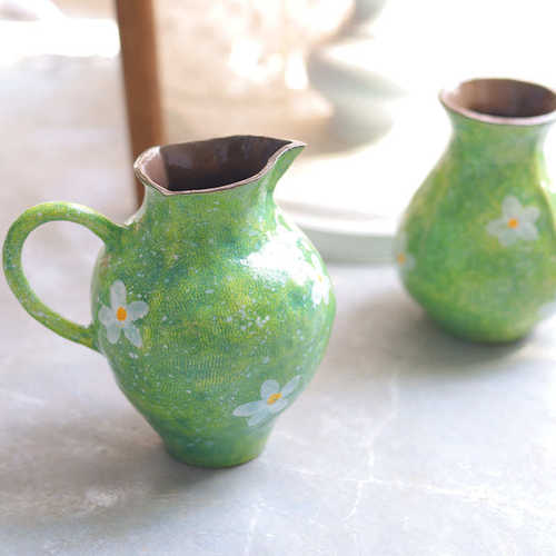雏菊花瓶手绘装饰景德镇桌面陶瓷水培插花客厅花瓶摆件