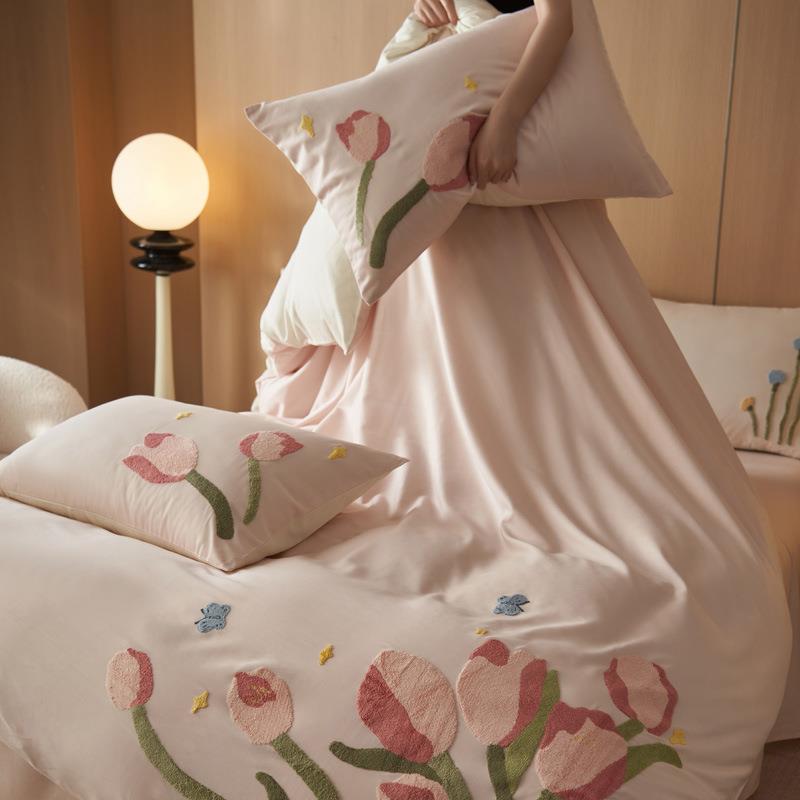 10床0S秋冬长绒棉全上棉磨毛四件纯棉三件套被套床单笠式床HEH套