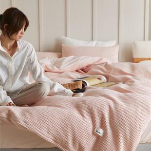 正品治愈系温柔焦糖色 纯棉床夫格床上四件套约 全棉简韩国小华姐