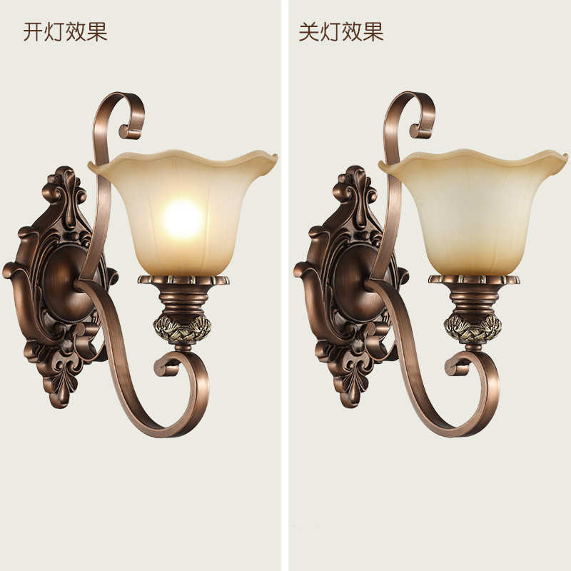 led铁灯床头灯艺墙客厅墙美式-复古卧室089壁灯背景1w壁灯乡村