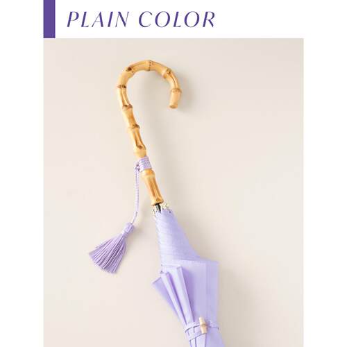 高档because co女.日本碧蔻资长柄晴雨伞纯色三折国风清新级流高