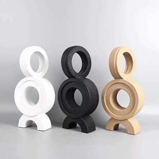 北欧简约创意树脂圆环几何工艺品酒店大堂样板房间装饰柜桌面摆件