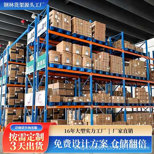 重型货架托盘式仓储超强承重货架横梁式大型工厂多层高位储物架