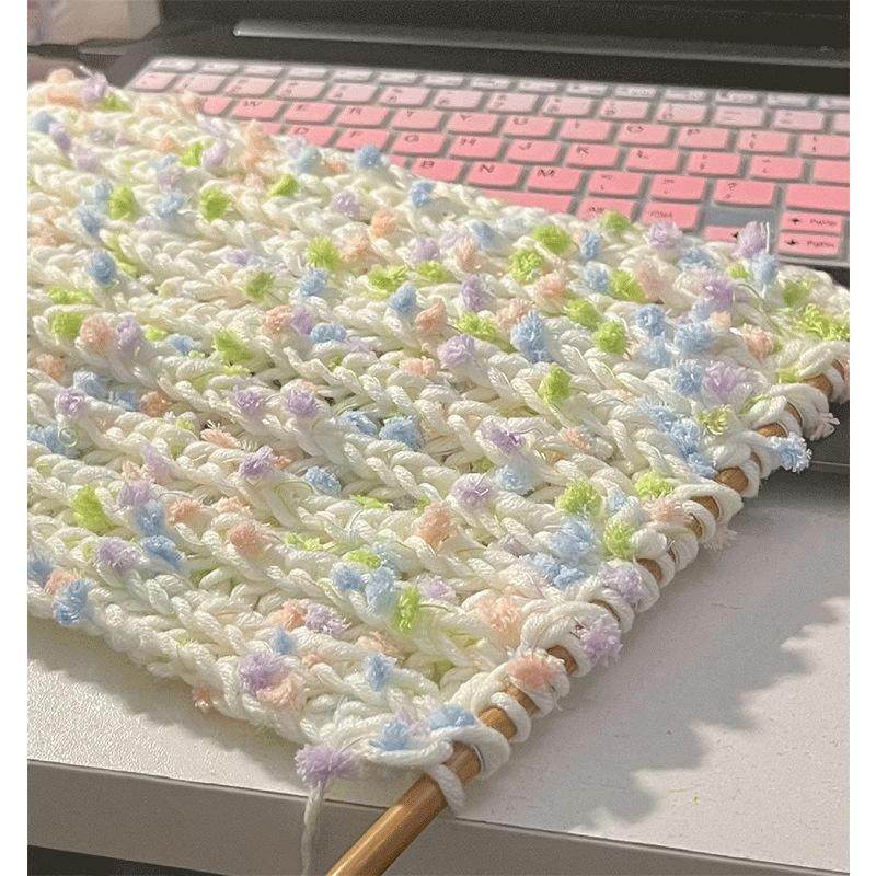 diy围巾编织材料彩虹毛线纱线