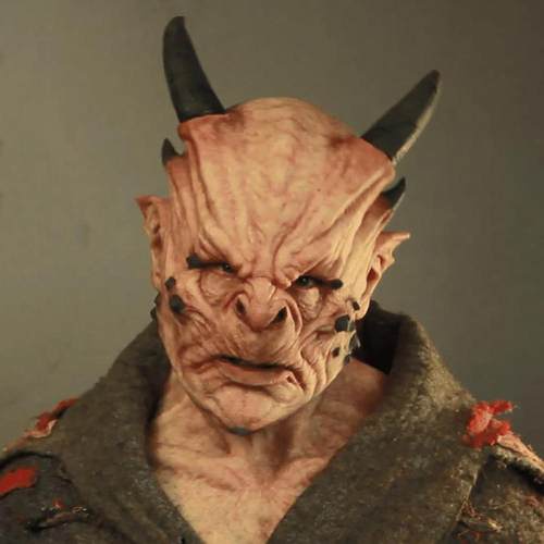 万圣节牛角魔兽面具亚马逊独立站热销恐怖面具牛角恶搞面具