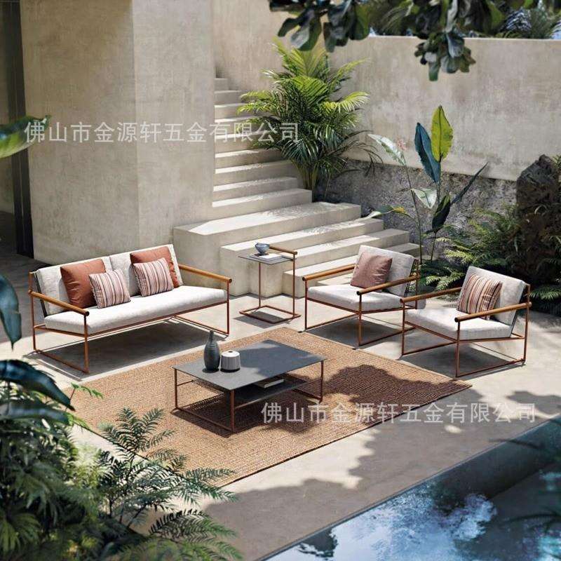 户外藤编沙发阳台休闲小桌椅庭院防水防晒室外露台别墅样板房家具