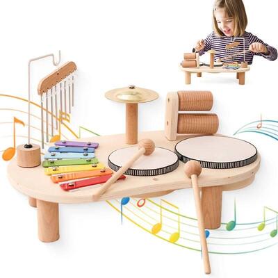 Baby Wooden Musical Instruments Toys Multifunctional Percuss