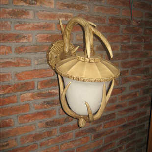 鹿角装饰民过道玄关宿会壁灯餐厅复古壁灯所客栈壁灯客厅别墅美式