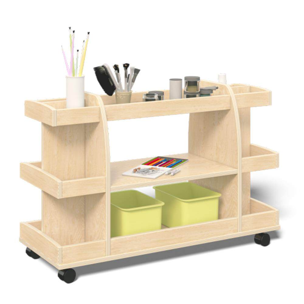 幼儿园美术综合室美工柜卡纸柜移动美劳工具柜桦木多层板柜台画桌