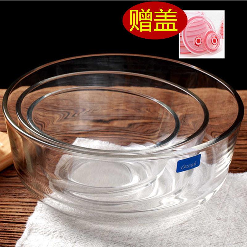 耐热玻璃茶洗家用水盂有带盖大小号透明水洗洗茶碗杯盆器皿笔洗缸