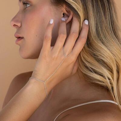 Stainless Steel Bracelets Zircon Pendant Long Chains Fashion