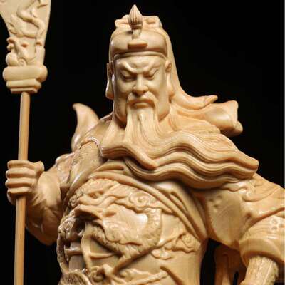 【关公】黄杨木桧木雕武财神摆件手工关二爷工艺品人物多款