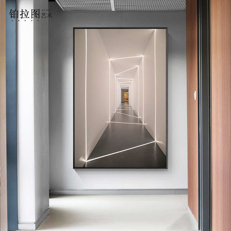 玄关装饰画现代简约餐厅罗马建筑拱门挂画轻奢酒店大气客厅壁画图片