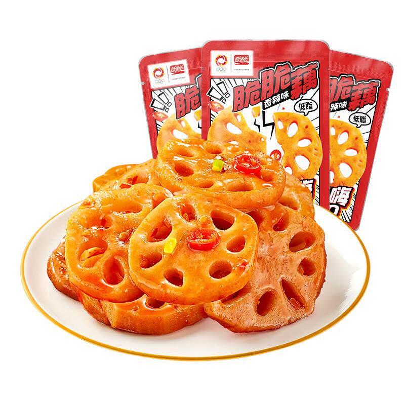 【满59元任选10件】盼盼脆藕卤味香辣脆藕片素食莲藕丁下饭菜零食