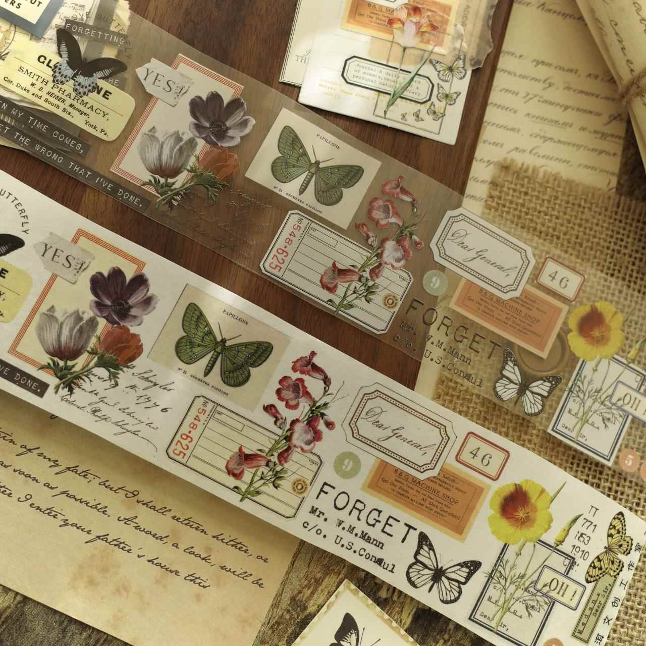 壹洱原创和纸胶带新品现货【票据】手帐胶带pet贴纸打底便签