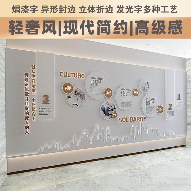 创意磁吸科技主题企业公司员工团队激励文化墙设计装饰贴挂画定制