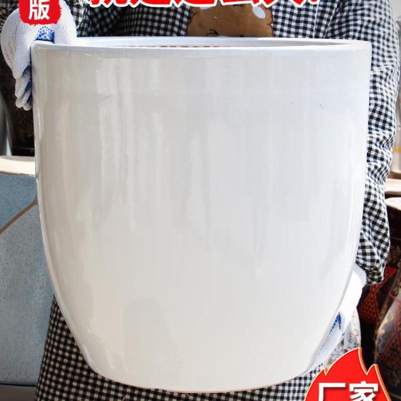 陶瓷花盆家用客厅特大号纯白色大口径发财树金钱树绿植大花瓶