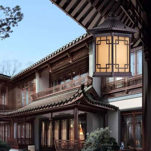 户外吊灯防水庭院灯室外阳台花园凉亭复古露台灯玄关过道中式吊灯