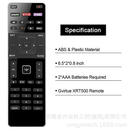 适用Vizio电视遥控器XRT500 IR Remote for Vizio tv