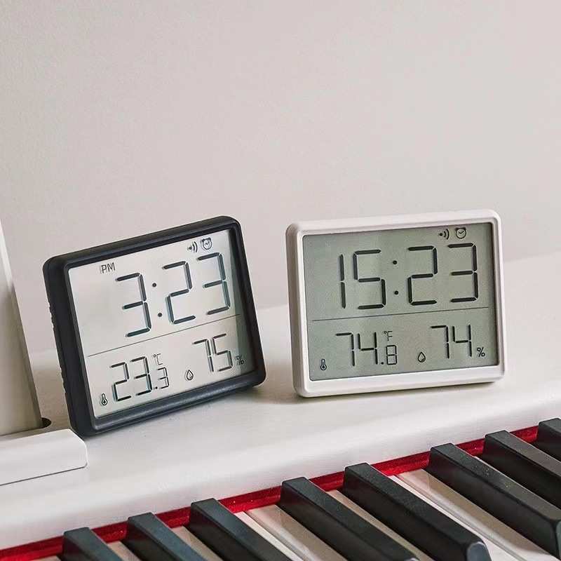 墨水屏时钟家用电子挂墙大屏幕静音智能温湿度学生床头数字闹钟