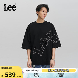 lee商场同款24春夏，舒适圆领大logo黑色，男短袖t恤lmt007462203