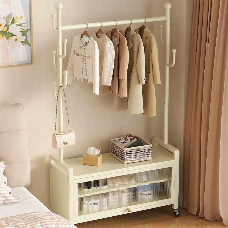 卧室落地挂衣架家用阳台衣架室内多功能可移动晾衣架收纳柜衣帽架