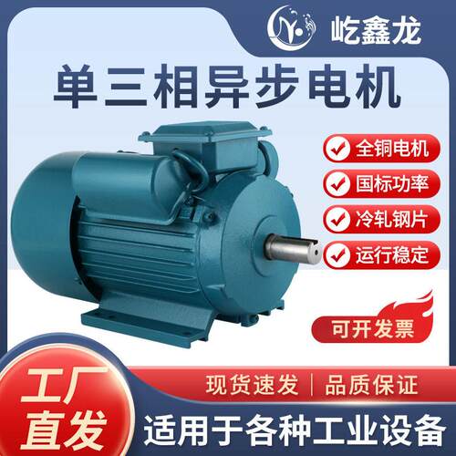 YL电机国标相电动机铜芯大马力机械双电容异步2.2W/3w大功率