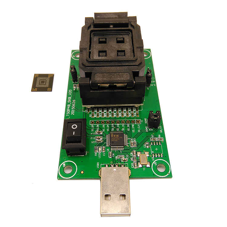 eMMC153/169翻盖弹片转USB测试座 eMMC芯片数据恢复 字库编程座