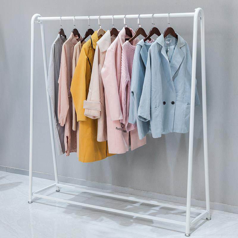 服装店专用挂衣杆女装落地中岛展示架白色店铺货架童装龙门挂衣架